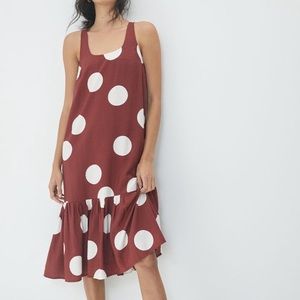 Anthropologie Michaela Flounced Polka Dot Maxi